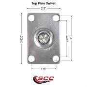 Service Caster Brand Replacement Caster for Uline Caster H-5540SWB - Swivel Top Plate Caster with 5 Inch Orange Polyurethane Wheel and Top Lock Brake - Fits Carts, Dollies and Poly Box Trucks H-3840