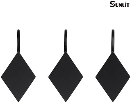 Rhombus Shower Curtain Hooks, Decorative Bathroom Curtain Rings - Image 4