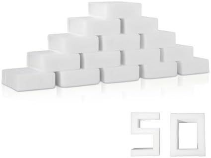 Magic Sponge Eraser 50 Pack, GRS Certified Melamine Sponge by ISDGER