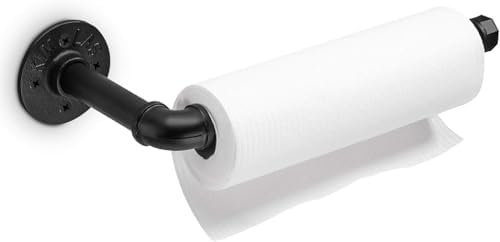 Industrial Pipe Kitchen Paper Towel Holder, Matte Black Heavy Duty DIY by Unknown