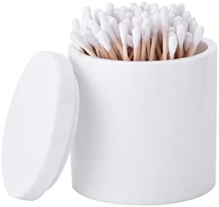 Cotton Swab Holder with Lid, Resin Cotton Ball Canister Jar Cosmetics Makeup by Rzoeox