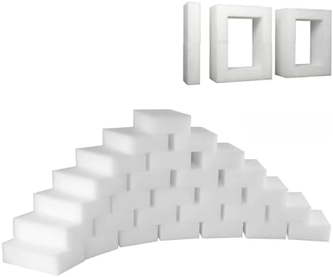Magic Sponge Eraser 100 Pack, GRS Certified Melamine Sponge by ISDGER