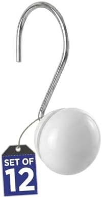 Creative Scents White Shower Curtain Hooks Decorative | Set of 12 by CreativeScents