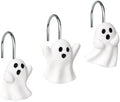 Sunlit Ghost Shower Curtain Hooks, Home Decorative Shower Curtain Rings by Sunlit