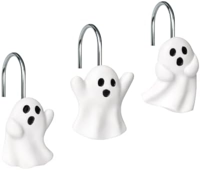 Sunlit Ghost Shower Curtain Hooks, Home Decorative Shower Curtain Rings by Sunlit