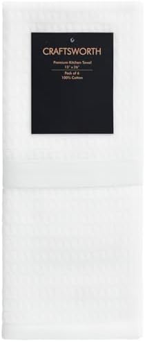CRAFTSWORTH Cotton Kitchen Towels15 x 26" Solid White Kitchen Hand Towels - Image 5