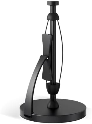 VEHHE Black Paper Towel Holder Countertop, Spring Activated Arm by VEHHE