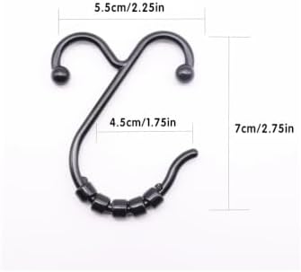 J&V TEXTILES Shower Curtain Hooks Rings, Rust Resistant Metal Double Glide - Image 2