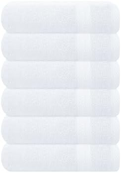 GLAMBURG Ultra Soft 6-Piece Hand Towel Set 16x28-100% Ringspun Cotton by GLAMBURG