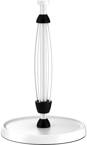 White Paper Towel Holder Countertop, Stainless Steel, Weighted Base, Paper by SWAITEE