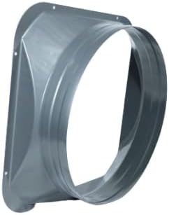 Square Base Pipe Connection Flange Metal Square to Round Interface Straight Pipe Flange for Heating Cooling Ventilation System 8 inch (7.80inch)