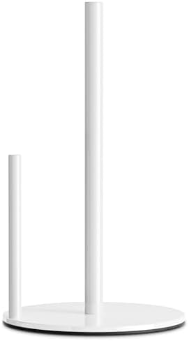 Paper Towel Holder White Stainless Steel Kitchen Countertop Roll Organizer by niffgaff