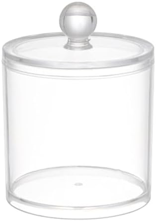 1 Pack Acrylic Qtip Holder Dispenser, Canisters Apothecary Jar Set, 12 oz by Aynoo