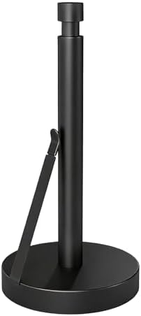 YUMORE Heavy Duty Paper Towel Holder Countertop Weighted Base Black by YUMORE