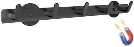 Strong Magnetic Coat Hooks-5 Hooks Matte Black Magnetic Hanger Holder-Heavy by Sumlache