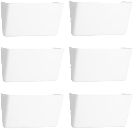 EASEPRES 6 Pack White Plastic Single Pocket Hanging File Organizer, Wall Mount by EASEPRES