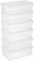 novelinks 6 Pack 6 Quart Stackable Shoe Storage Bins by novelinks