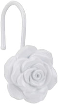 Metal Rose Shower Curtain Hooks, Rust-Resistant Hooks by GNUEYART