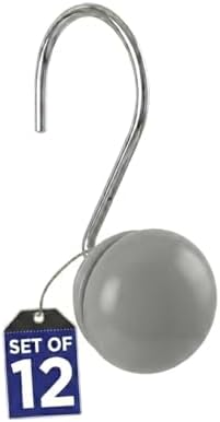 Creative Scents Gray Shower Curtain Hooks Decorative | Set of 12 by CreativeScents