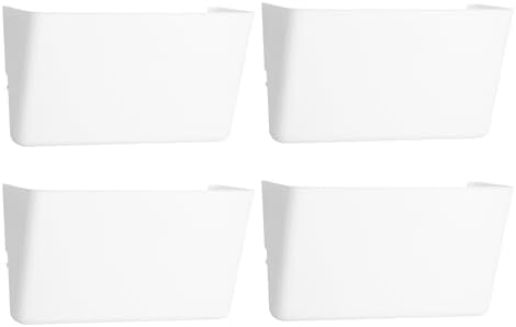 EASEPRES 4 Pack White Plastic Single Pocket Hanging File Organizer, Wall Mount by EASEPRES