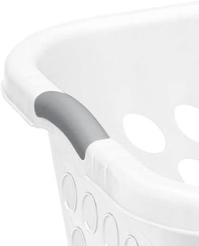 PEtbon 1.5 Storage Bushel Square Laundry Basket Plastic, Laundry Hamper White - Image 7