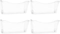 EASEPRES 4 Pack Clear Single Pocket Hanging File Organizer, Plastic Wall Mount by EASEPRES