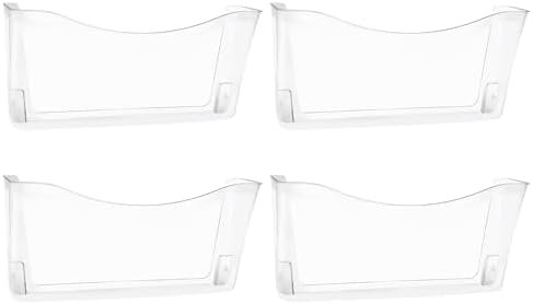 EASEPRES 4 Pack Clear Single Pocket Hanging File Organizer, Plastic Wall Mount by EASEPRES