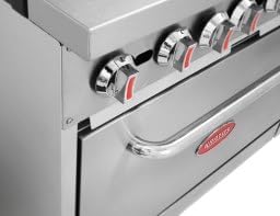 Kratos Commercial Gas Range and Oven, 10 Burners and 2 Full Sized Ovens, Liquid Propane Powered, Stainless Steel, 360,000 Total BTU Output, 60" Wide (29Y-045-LP)