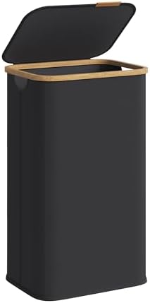 SONGMICS Laundry Hamper with Lid, 100L Laundry Basket, Bamboo Frame by Unknown