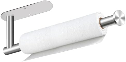 Sliver Paper Towel Holder, Self Adhesive Paper Towel Holder Under Cabinet by ProvideThePerfectChoice