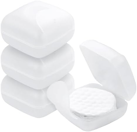 Plastic Cotton Round Holder 4 PCS Plastic Square Holder Multiple Colors by Etenpo