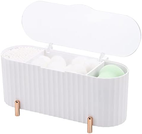 Tecbeauty Qtips Holder, 3 Grids Separate Cotton Swabs Ball Dispenser, Storage by Tecbeauty