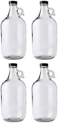 64oz Glass Jug 4-Pack with Polyseal Caps by FASTRACK