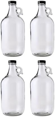 64oz Glass Jug 4-Pack with Polyseal Caps by FASTRACK