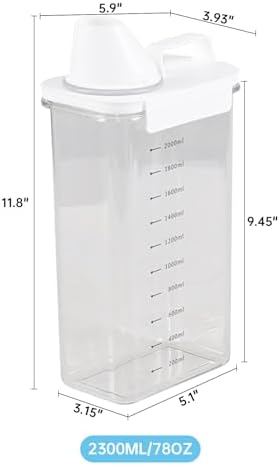 Sandmovie 3 Packs Laundry Detergent Dispenser, 78 Oz Clear Plastic Laundry Soap - Image 2