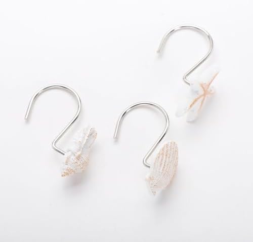 12pc Seashell Shower Curtain Hooks Decorative Resin Hooks - Image 5
