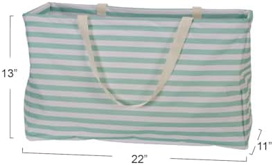 Household Essentials Teal Striped Krush Container All-Purpose Utility Tote - Image 4