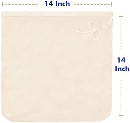3 PCS Reusable Cheesecloth Bag & Nut Milk Bags, Grade 100, 14x14 Inch Hemmed - Image 2