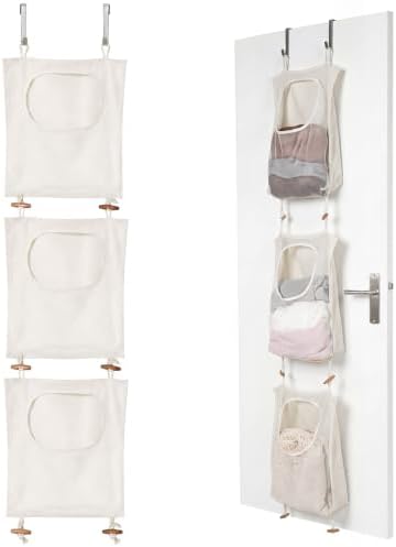 Tranqun 3 Pcs over The Door Hanging Laundry Hamper Mesh Laundry Bag by Tranqun