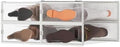 4 Pack Stackable Shoe Storage Boxes, Plastic Shoe Organizer Drawers Bins by SimpleLivingBetterHoming