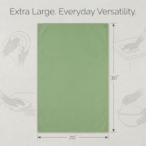 Urban Villa Kitchen Towels Cotton Dish Towels 20”x30” Green - Image 3