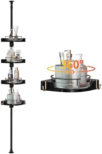 akinbas 360° Rotating Shower Caddy Tension Pole by AKINBAS