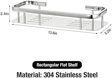 Corner Shower Caddy, 304 Stainless Steel Bathroom Shelf Organizer, Wall Mounted - Image 2