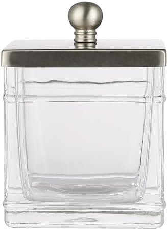 Clear Transparent Hotel Style Apothecary Tempered Glass Canister Jar W/ Matte by IndecorHome