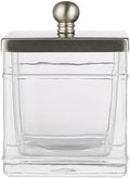 Clear Transparent Hotel Style Apothecary Tempered Glass Canister Jar W/ Matte by IndecorHome