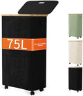 Laundry Basket with Wheels, Dirty Clothes Hamper on Wheels, Rolling Tall by Vincona