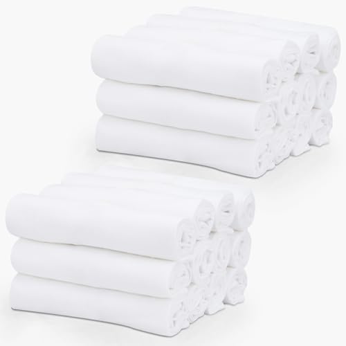 TEXAS LINEN CO. Flour Sack Towels Highly Absorbent 100% Cotton White Kitchen by TexasLinenCo