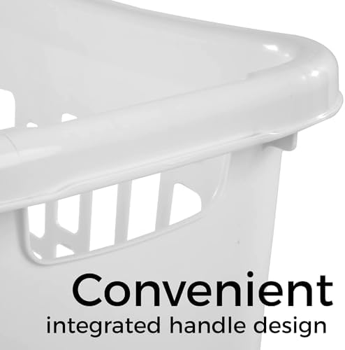 Large Plastic Laundry Hamper, Slim Rectangular, Ventilated, 63 Liter, - Image 3