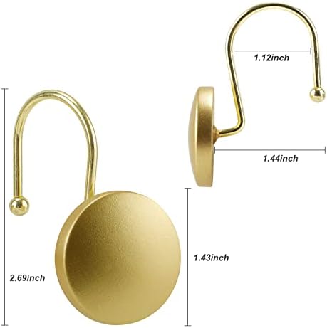 Decorative Shower Curtain Hooks Brass Shower Rings, Simple Modern Style Round - Image 5