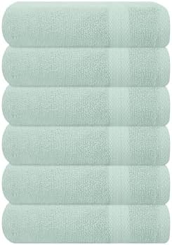 GLAMBURG Ultra Soft 6-Piece Hand Towel Set 16x28-100% Ringspun Cotton by GLAMBURG